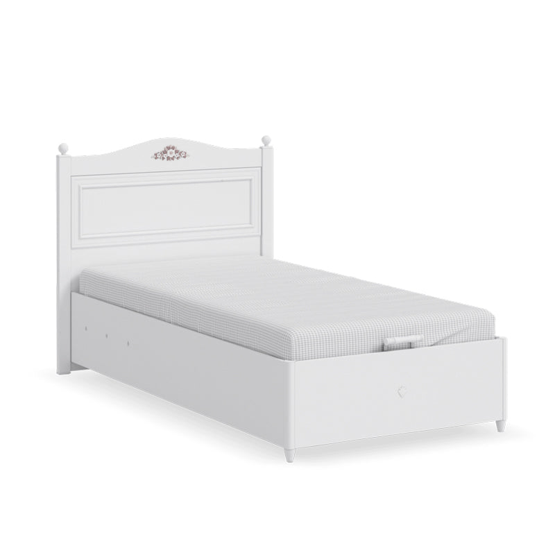 Pat cu lada Rustic White