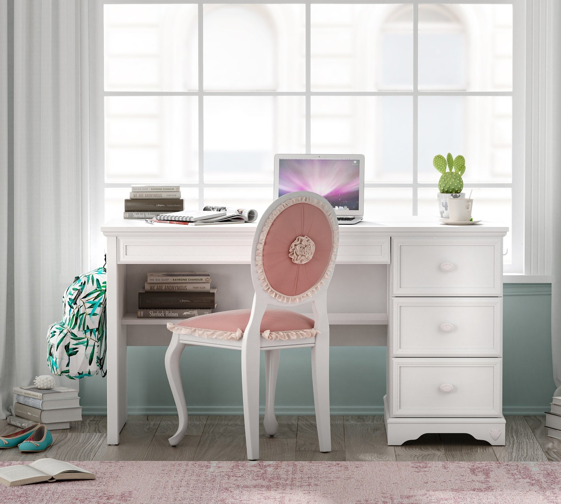 Birou Rustic White