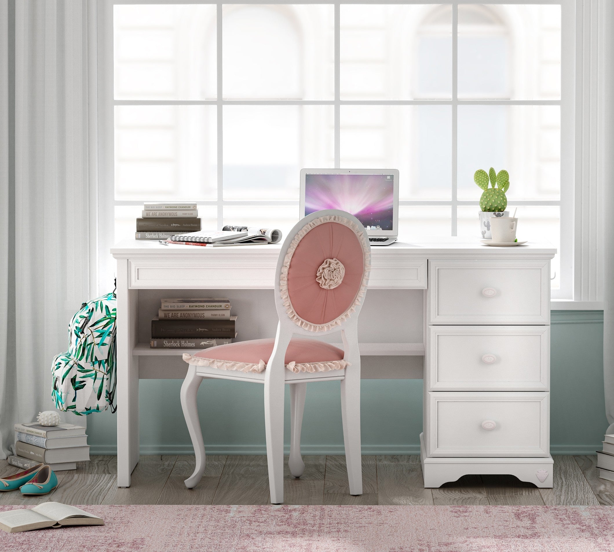 Birou Rustic White