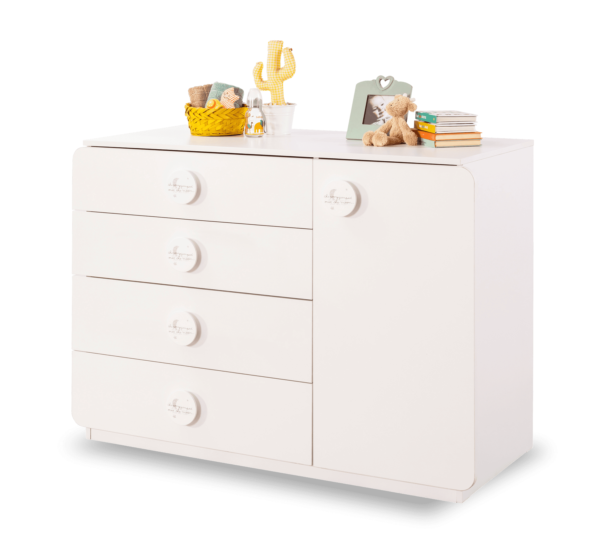 Comoda 4 sertare+1 usa Baby Cotton