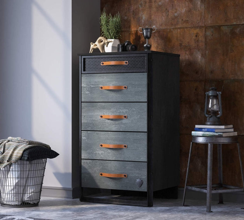 Comoda 5 sertare Dark Metal