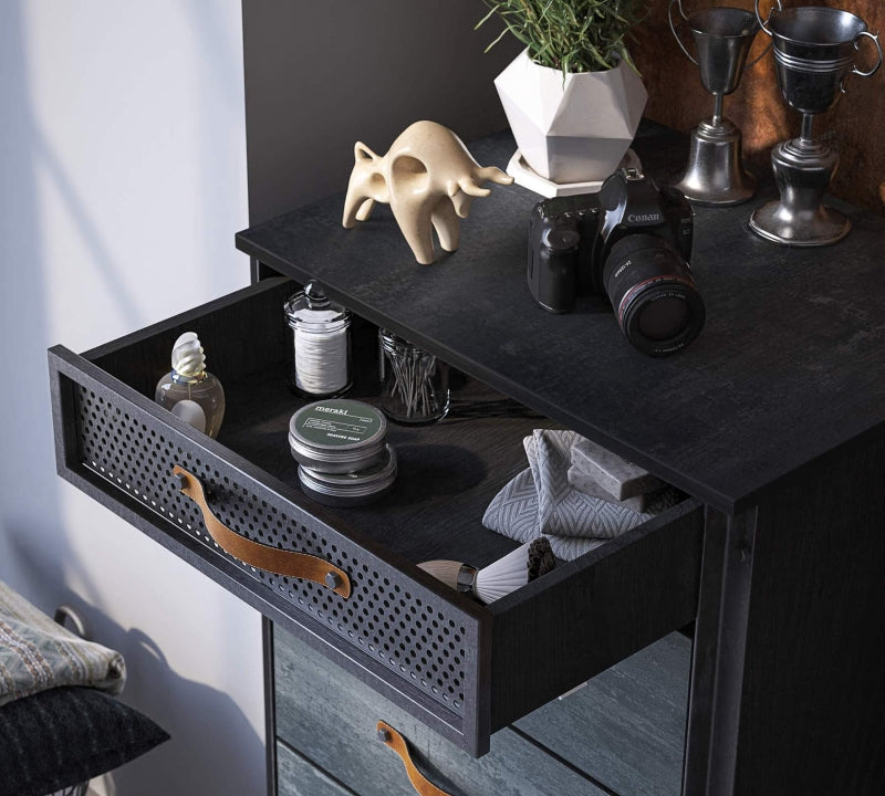 Comoda 5 sertare Dark Metal