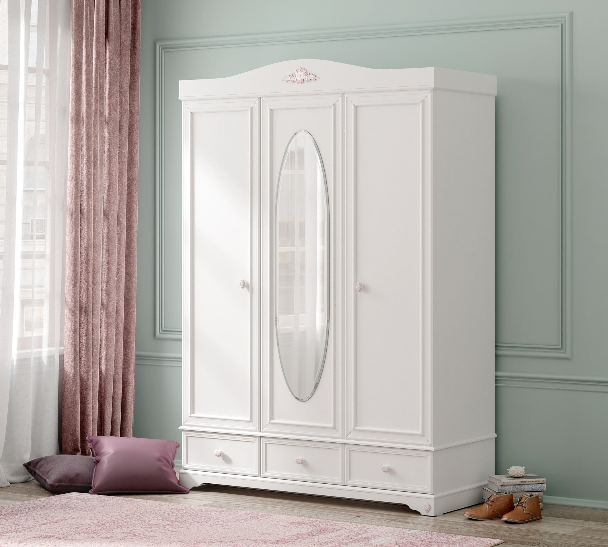 Dulap 3 usi Rustic White