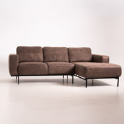 Canapea cu șezlong Praga Piele Outback Brown