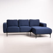 Canapea cu șezlong Praga Stofă Midnight Blue